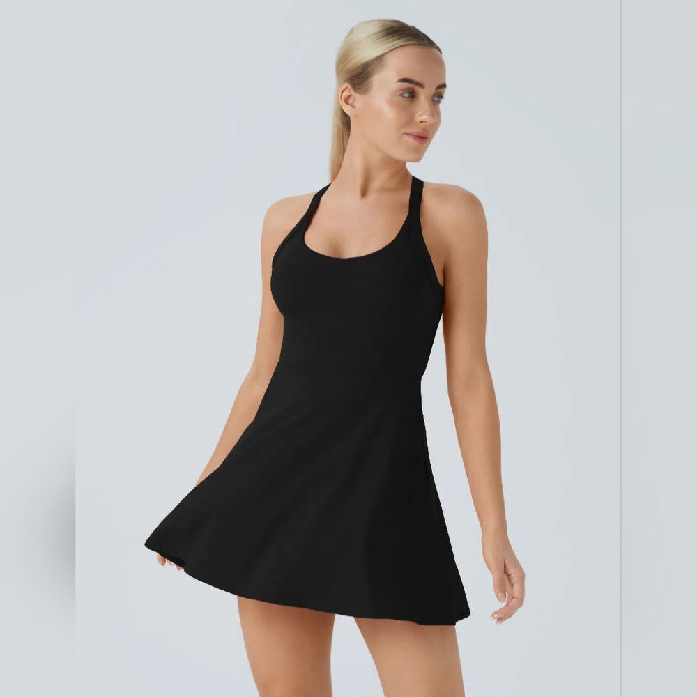 Halara Backless  Active Twist Back Dress Black Size Small